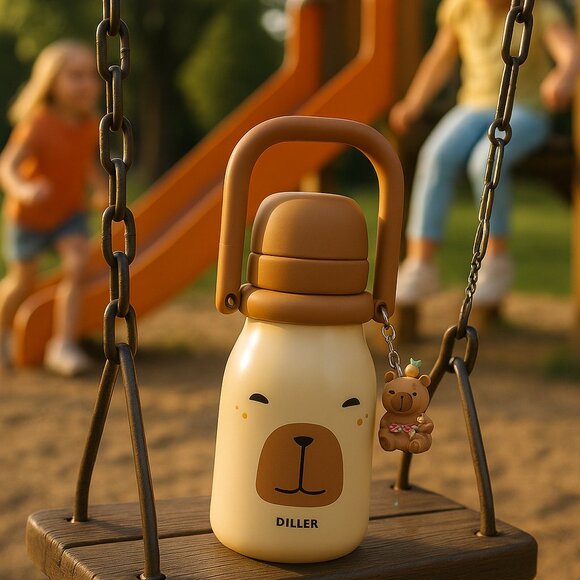 Diller Capybara Thermal Flask Water Bottle Kids School Christmas Gift - Picture 7 of 11